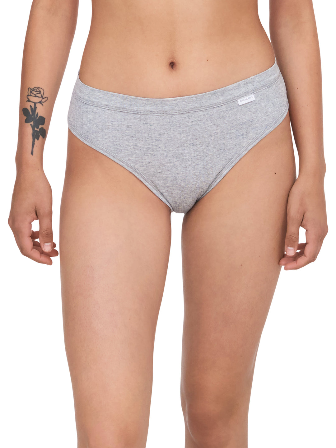 Chantelle Cotton Comfort Hi Cut - Mixed Grey Full Brief Chantelle