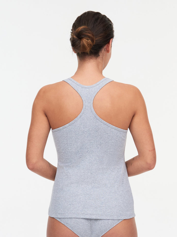 Chantelle Cotton Comfort Tank Top - Mixed Grey Top Chantelle