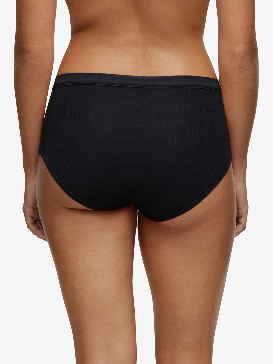 Chantelle Cotton Comfort High Waist Brief - Black High Waisted Brief Chantelle