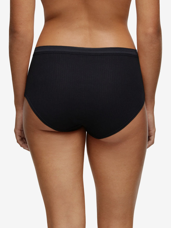Chantelle Cotton Comfort High Waist Brief - Black High Waisted Brief Chantelle