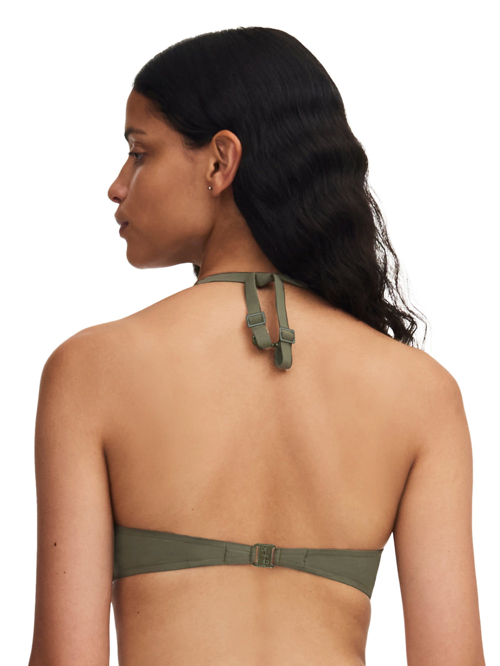 Chantelle Swimwear Emblem Covering Underwired Bikini - Khaki Green Full Cup Bikini Chantelle