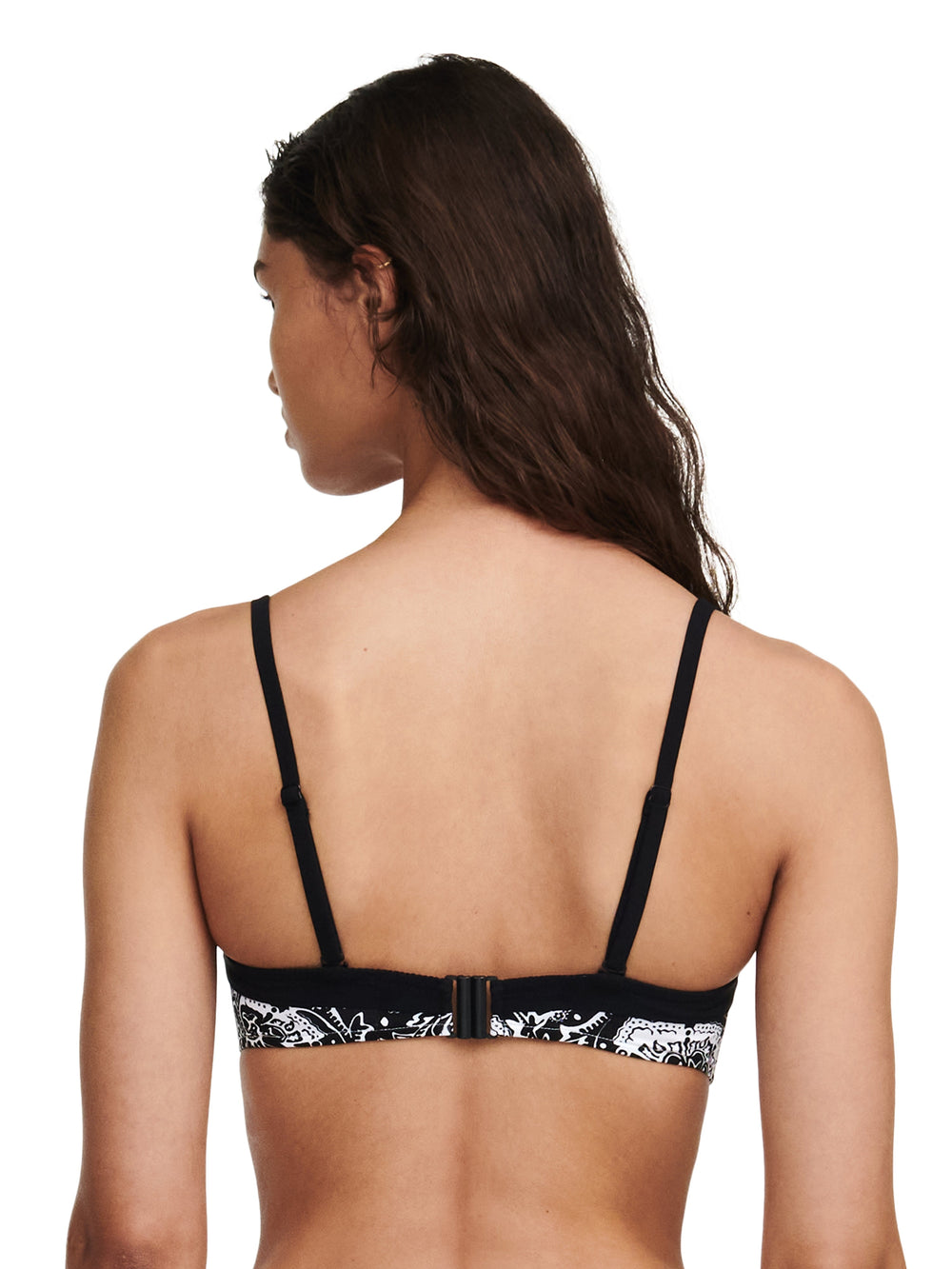 Chantelle Swimwear Flowers Bandeau Underwired Bra - Black Flowers Bandeau Bikini Chantelle