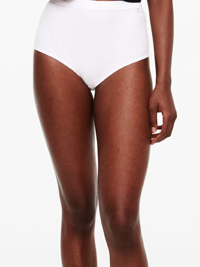 Chantelle Cotton Comfort High Waist Brief - White High Waisted Brief Chantelle
