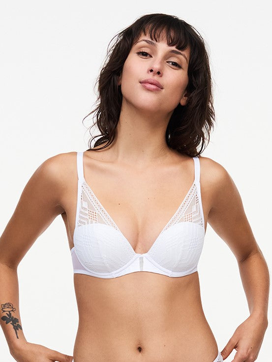 Passionata Ondine Plunge Bra - White Plunge Bra Passionata