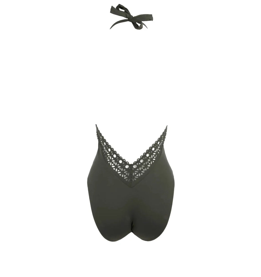 Lise Charmel Swimwear - Ajourage Couture Plunging Back and Front Halter Swimsuit Eclat Aventure
