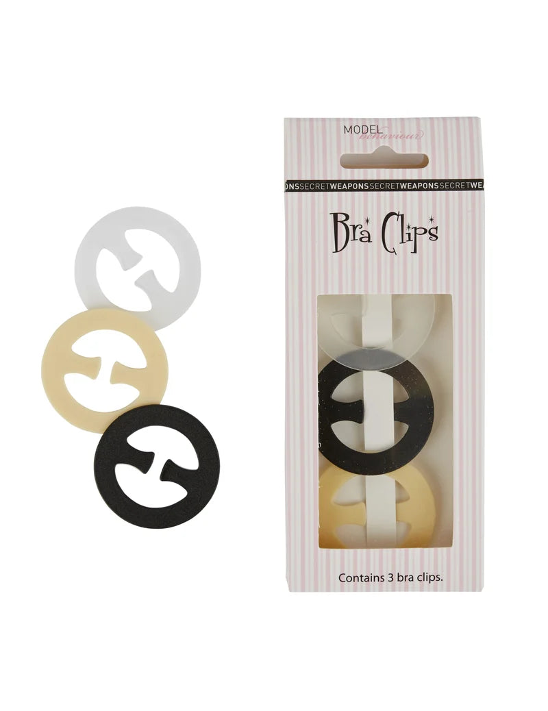 Secret Weapons - Bra Bits Circle Bra Clips Clear, Nude & Black