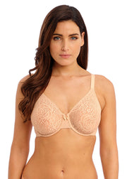 Wacoal - Halo Lace Moulded Underwire Bra Almost Apricot Full Cup Bra Wacoal 