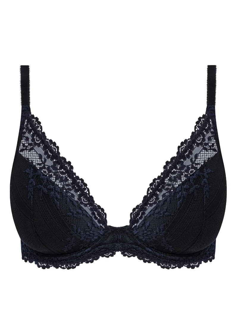 Wacoal - Embrace Lace Plunge Underwire Bra Black/Night Sky