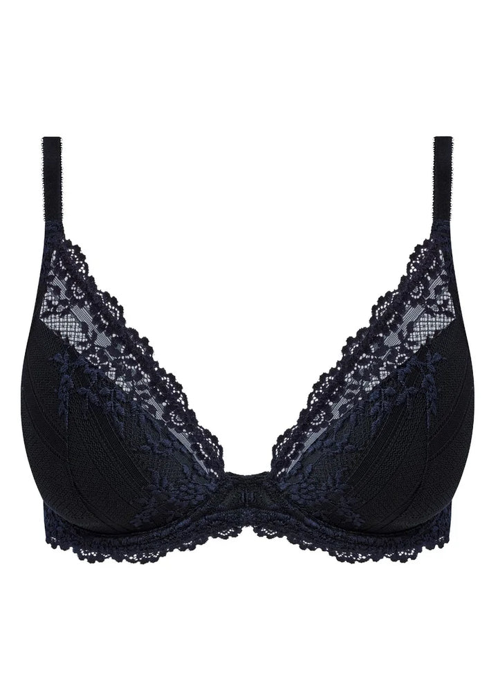 Wacoal - Embrace Lace Plunge Underwire Bra Black/Night Sky