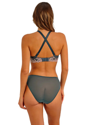 Wacoal - Embrace Lace Plunge Underwire Bra Dark Slate/Cloud Pink