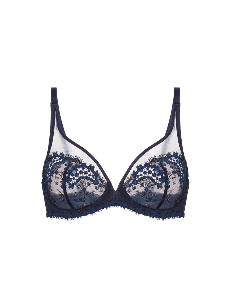 Simone Perele - Wish Sheer Plunge Bra Sapphire