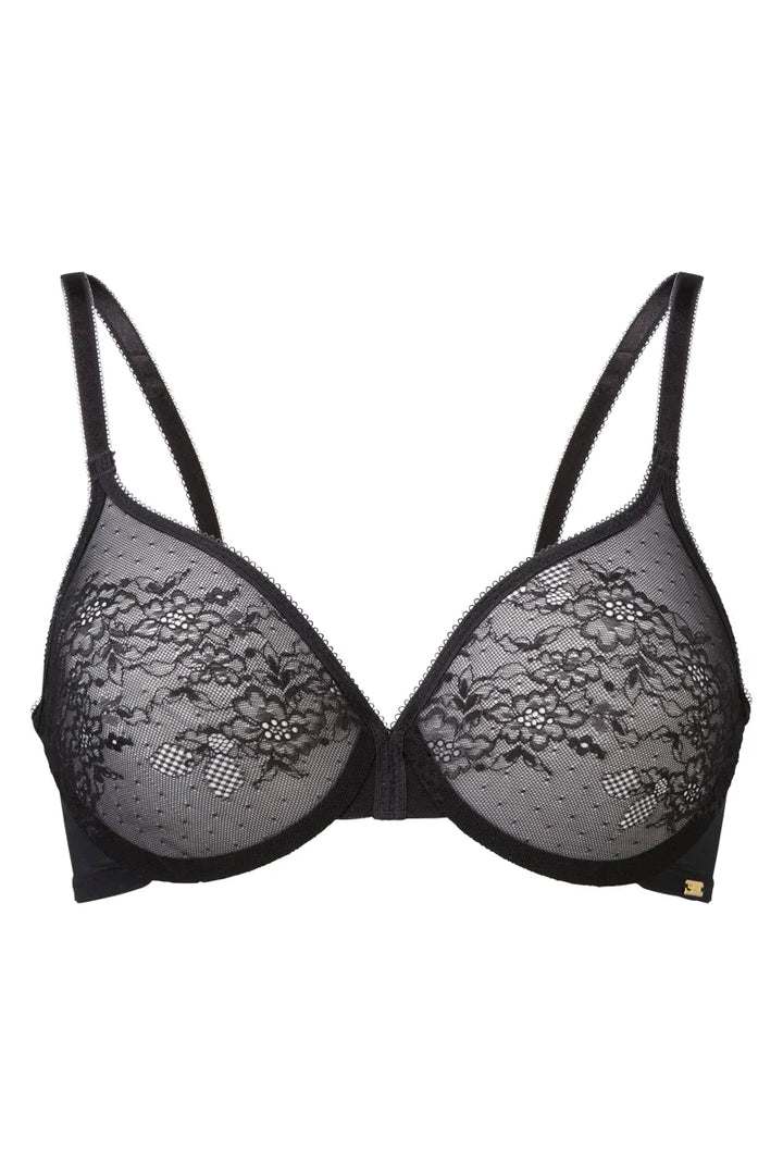 Gossard - Glossies Lace Sheer Moulded Bra Black