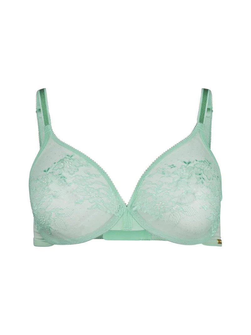Gossard - Glossies Lace Sheer Moulded Bra Brook Green