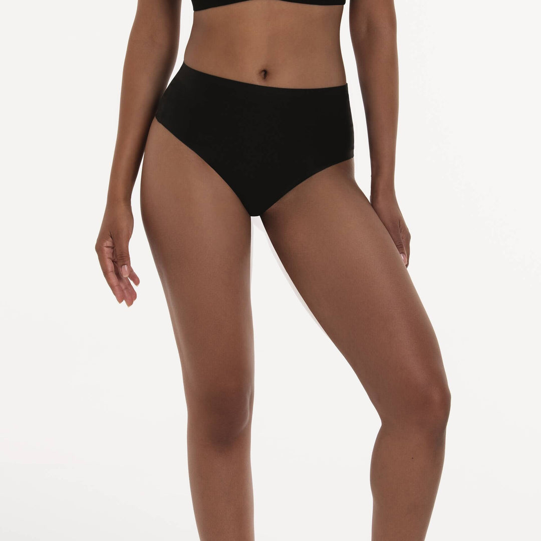 Anita - Essential High Waist Thong Black