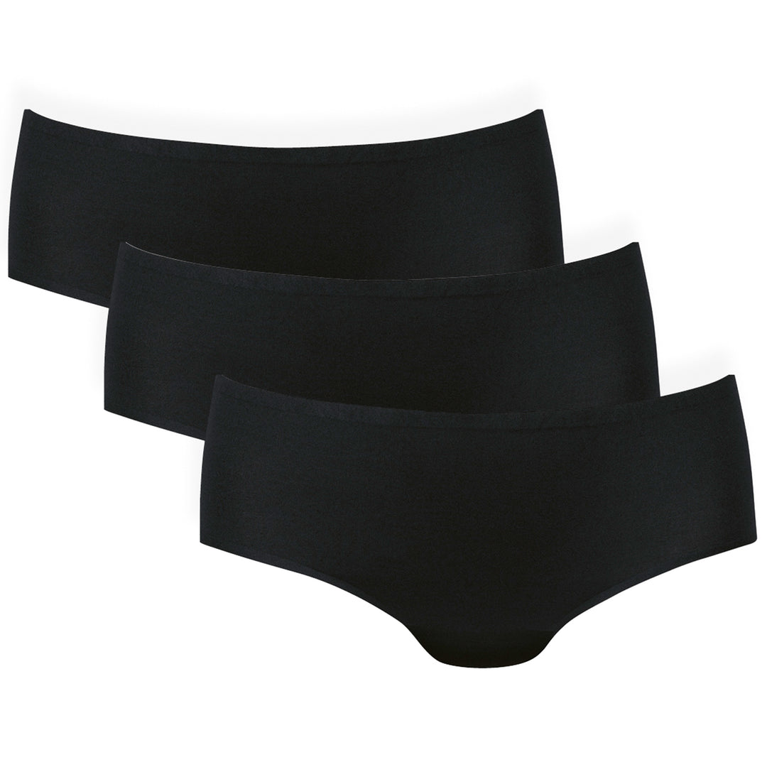 Anita - Confezione da 3 pantaloni a vita bassa essenziali neri