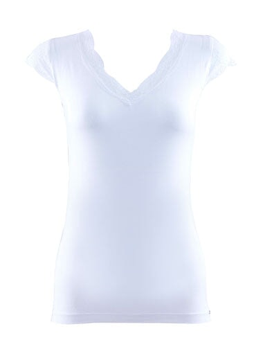 Blackspade - Comfort Classics Lace V-Neck Singlet White Singlet Blackspade 