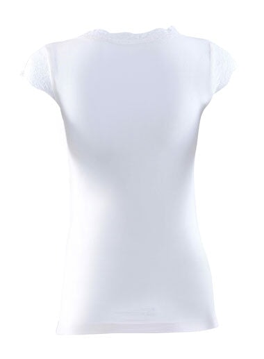 Blackspade – Comfort Classics Spitzen-Unterhemd mit V-Ausschnitt, weißes Unterhemd von Blackspade