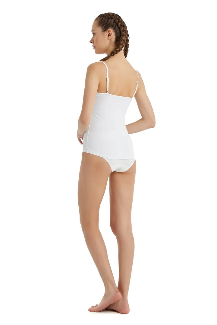 Blackspade - Comfort Classics Lace Spaghetti Singlet White