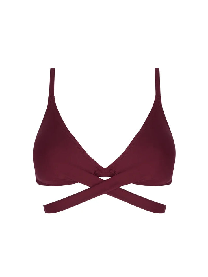 Antigel Swimwear by Lise Charmel - La Chiquissima Soft Padded Triangle Bikini With Ties Prune