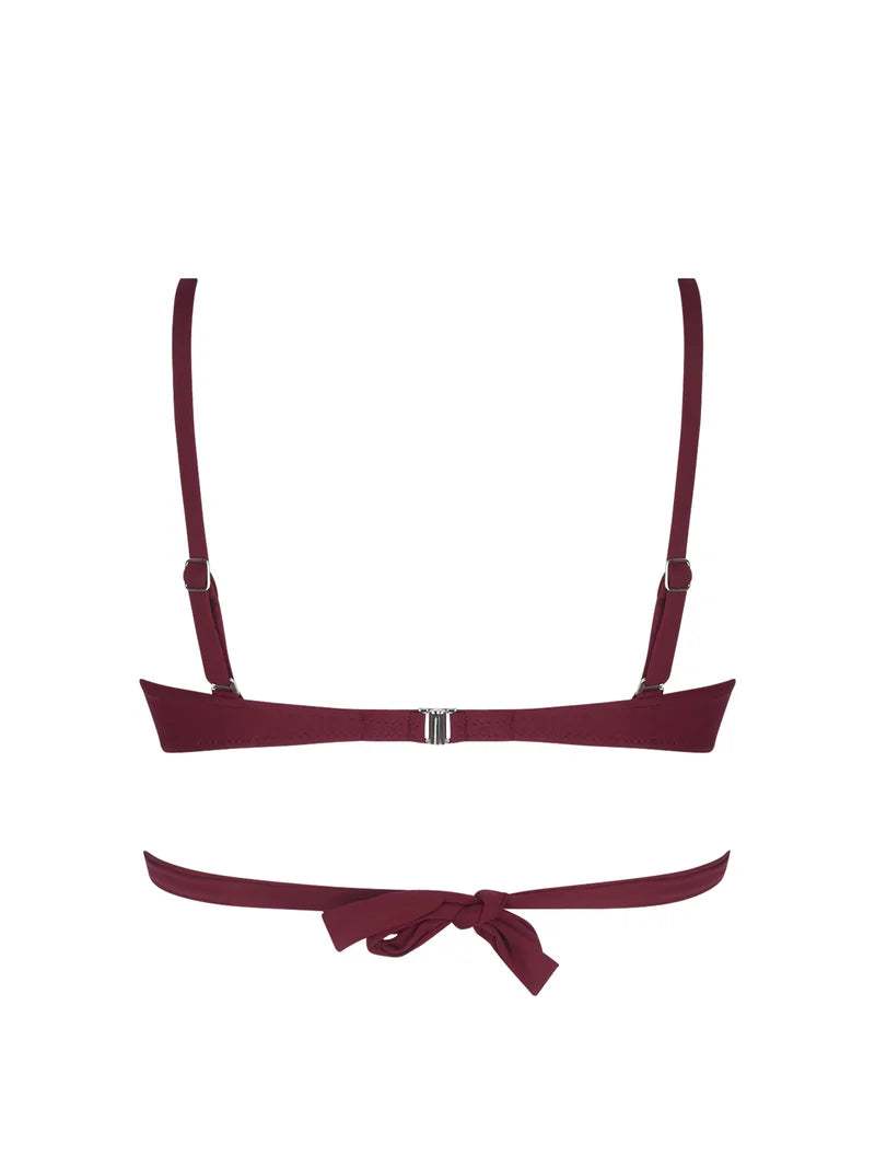 Antigel Swimwear by Lise Charmel - La Chiquissima Soft Padded Triangle Bikini With Ties Prune