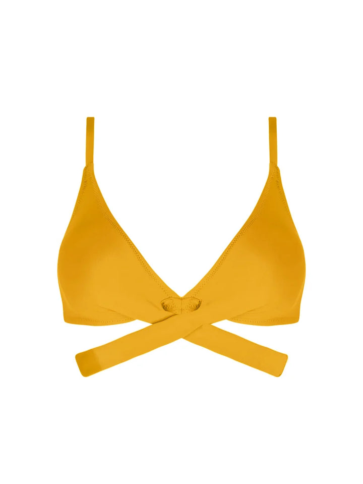 Antigel Swimwear by Lise Charmel - La Chiquissima Soft Padded Triangle Bikini With Ties Jaune Paille