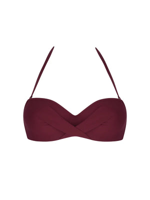 Antigel Swimwear by Lise Charmel - La Chiquissima Padded Strapess Bandeau Bikini Prune