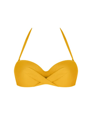 Antigel Swimwear by Lise Charmel - La Chiquissima Padded Strapess Bandeau Bikini Jaune Paille