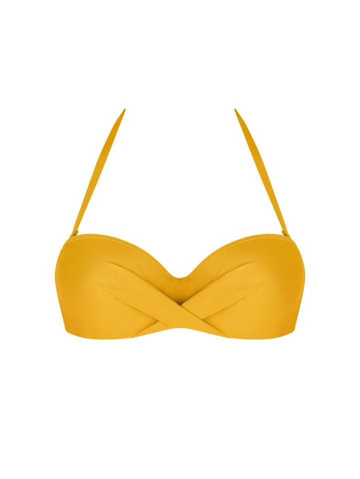 Antigel Swimwear by Lise Charmel - La Chiquissima Padded Strapess Bandeau Bikini Jaune Paille