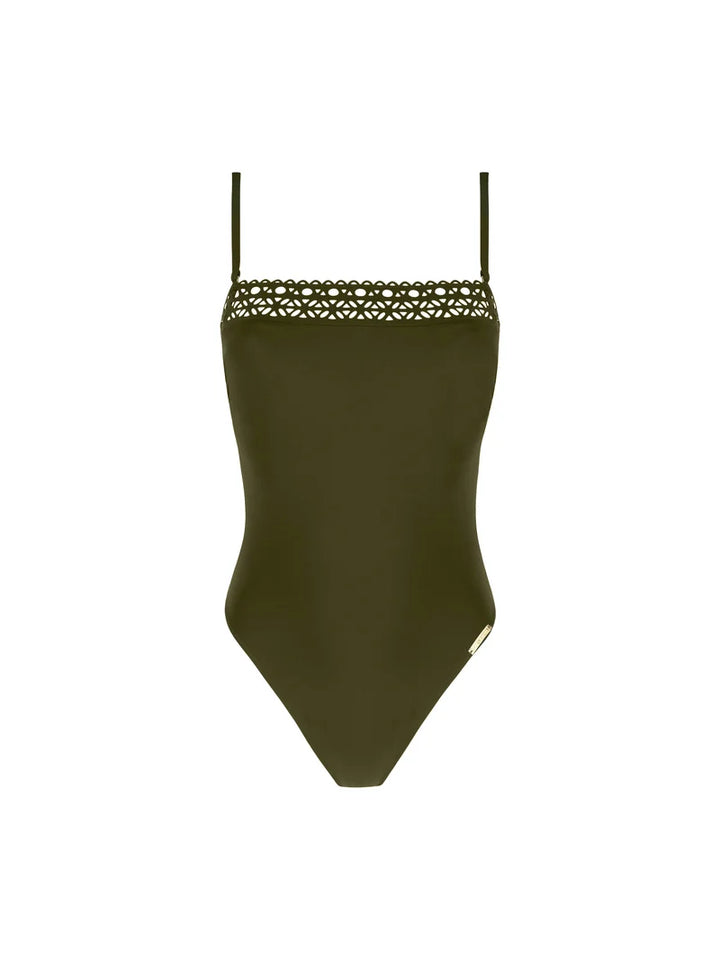 Lise Charmel Swimwear - Ajourage Couture Soft Cup Strapless Swimsuit Ajourage Avocat