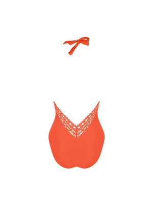 Lise Charmel Swimwear - Ajourage Couture Plunging Back Halter Swimsuit Ajourage Papaye