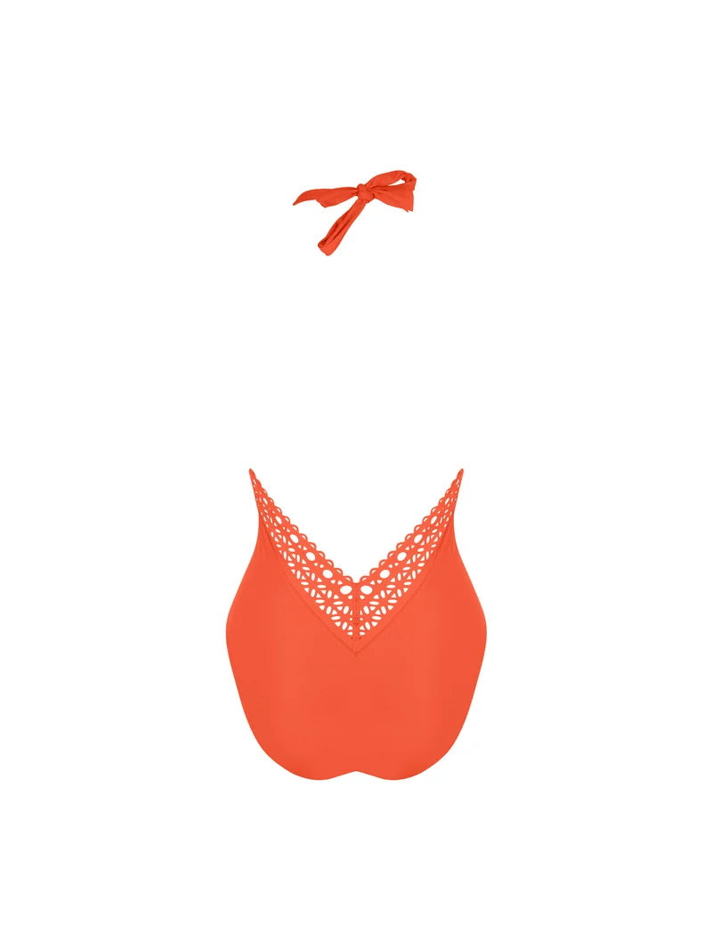 Lise Charmel Swimwear - Ajourage Couture Plunging Back Halter Swimsuit Ajourage Papaye