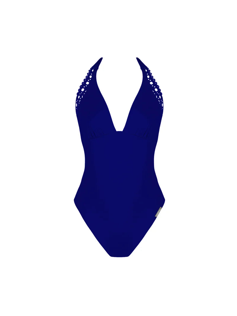 Lise Charmel Swimwear - Ajourage Couture Plunging Back Halter Swimsuit Ajourage Outremer