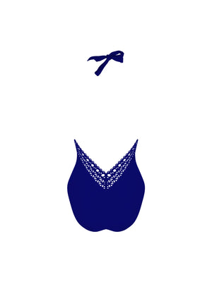 Lise Charmel Swimwear - Ajourage Couture Plunging Back Halter Swimsuit Ajourage Outremer