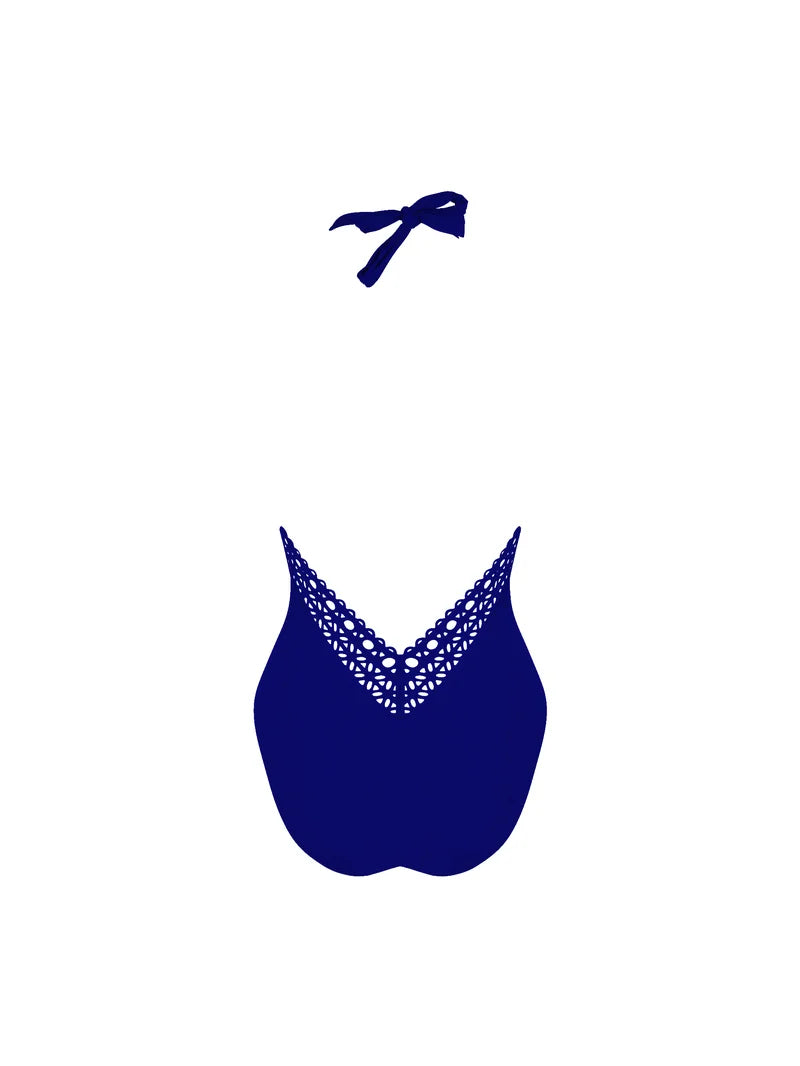 Lise Charmel Swimwear - Ajourage Couture Plunging Back Halter Swimsuit Ajourage Outremer