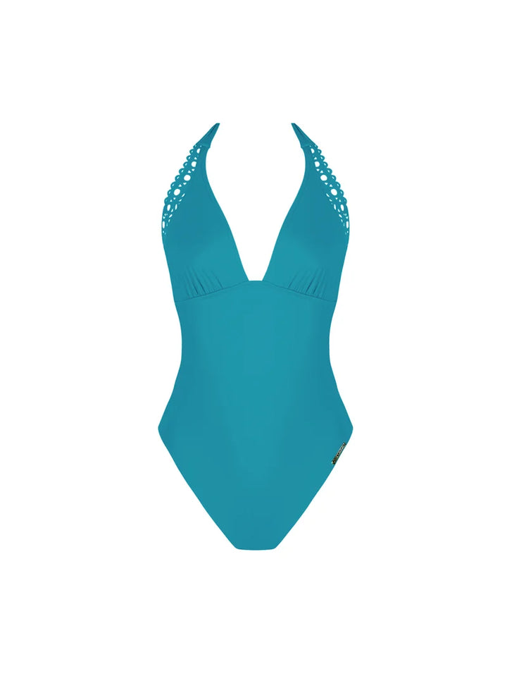 Lise Charmel Swimwear - Ajourage Couture Plunging Back Halter Swimsuit Ajourage Lagon