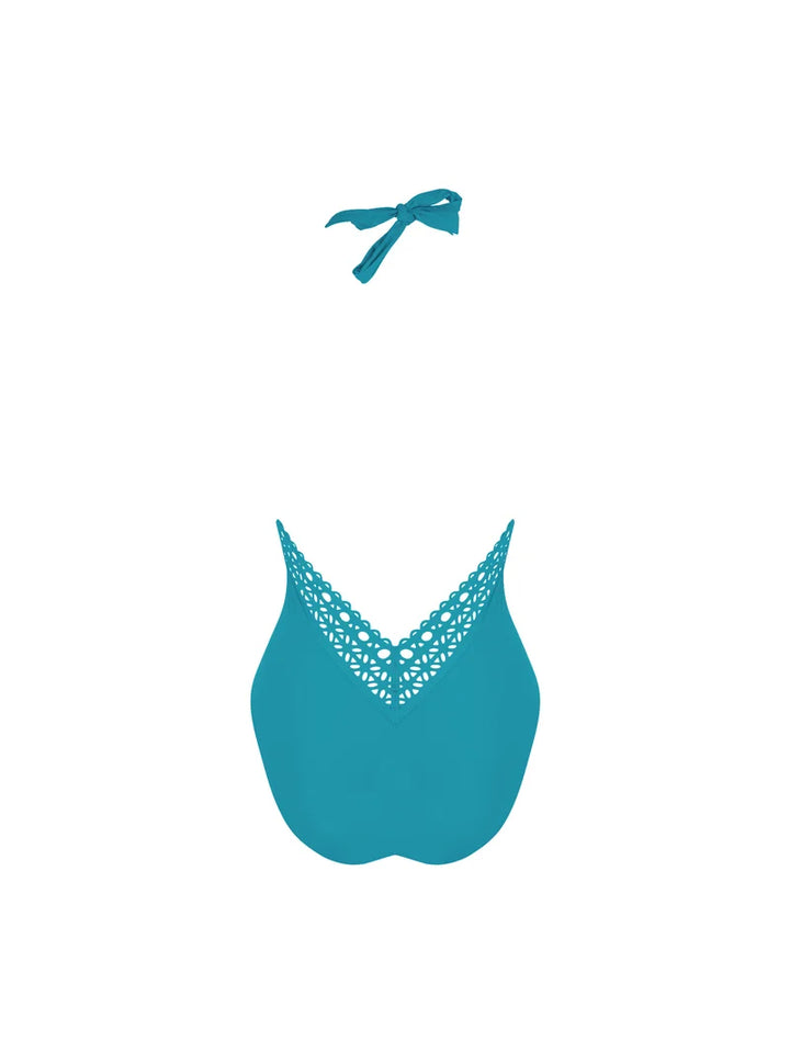 Lise Charmel Swimwear - Ajourage Couture Plunging Back Halter Swimsuit Ajourage Lagon