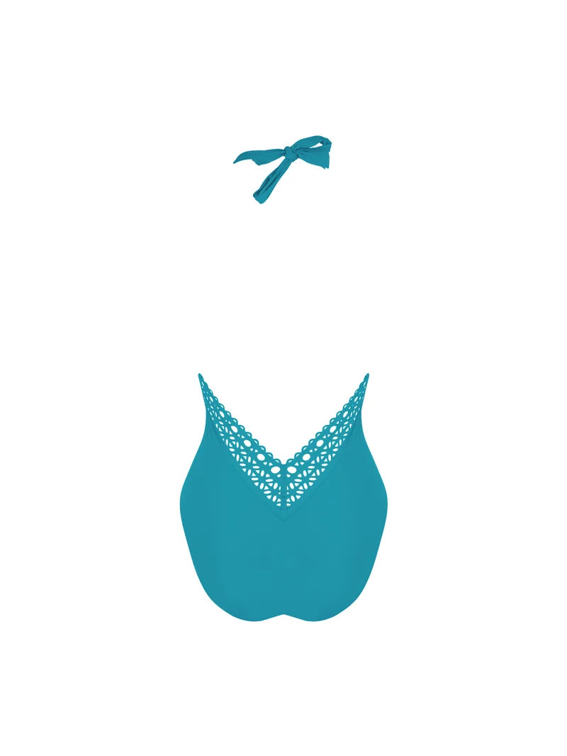 Lise Charmel Swimwear - Ajourage Couture Plunging Back Halter Swimsuit Ajourage Lagon