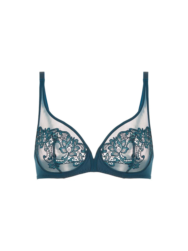 Simone Perele - Saga Sheer Plunge Bra Prestige Blue