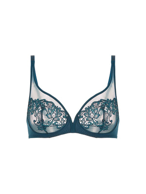 Simone Perele - Saga Sheer Plunge Bra Prestige Blue