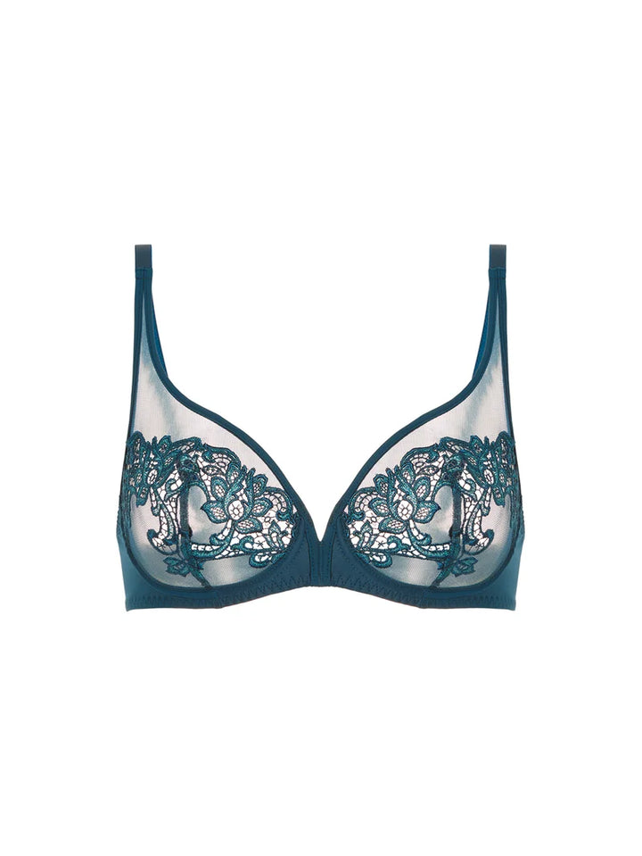 Simone Perele - Saga Sheer Plunge Bra Prestige Blue