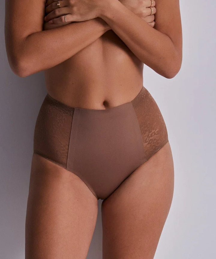Aubade - Sculpt By Aubade Highwaisted Lace Brief Cinnamon