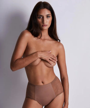 Aubade - Sculpt By Aubade Highwaisted Lace Brief Cinnamon