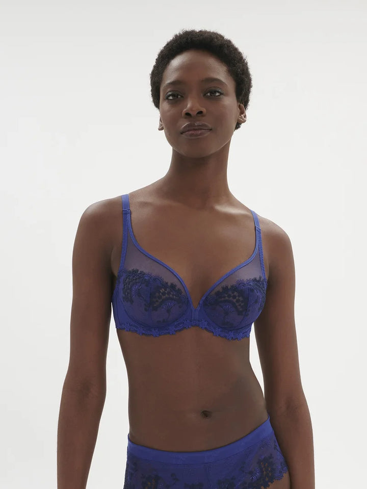 Simone Perele - Wish Sheer Plunge Bra Electric Blue