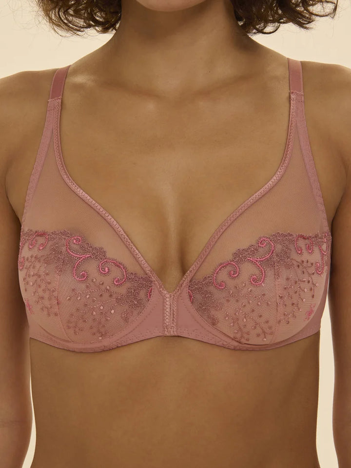 Simone Perele - Delice Sheer Plunge Bra Smokey Pink