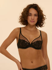 Simone Perele - Bloom Sheer Plunge Bra Black