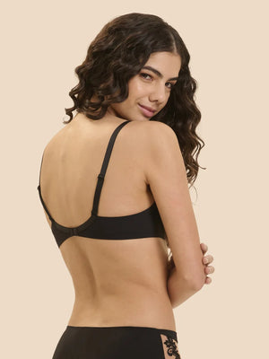 Simone Perele - Saga Sheer Plunge Bra Black Tattoo