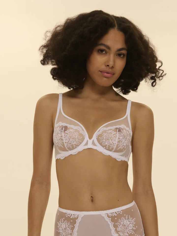 Simone Perele - Intrigue Sheer Plunge Bra White