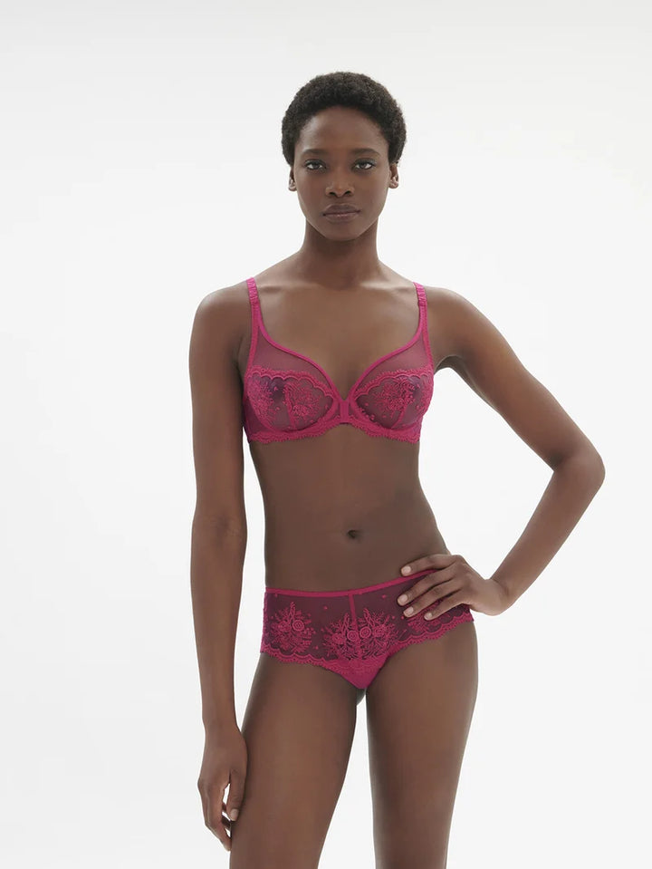 Simone Perele - Intrigue Sheer Plunge Bra Disco Pink