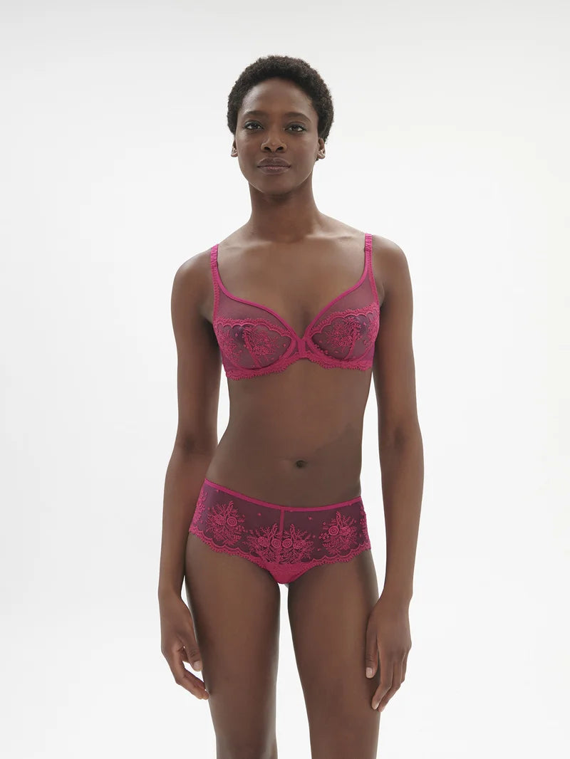 Simone Perele - Intrigue Sheer Plunge Bra Disco Pink