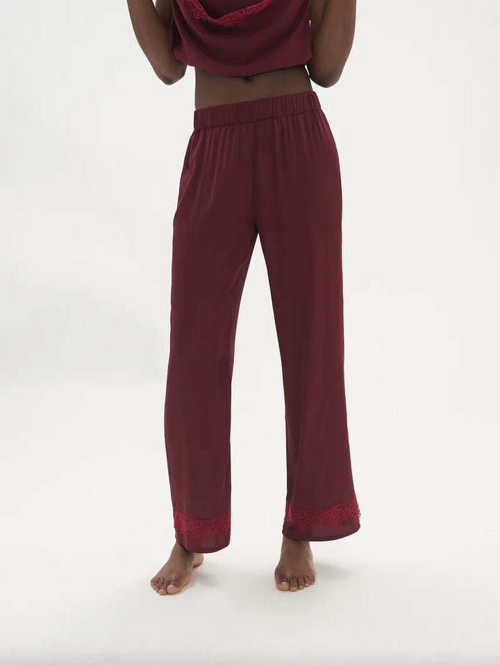 Simone Perele - Satin Secrets Silk Trouser Pant Spinel Red